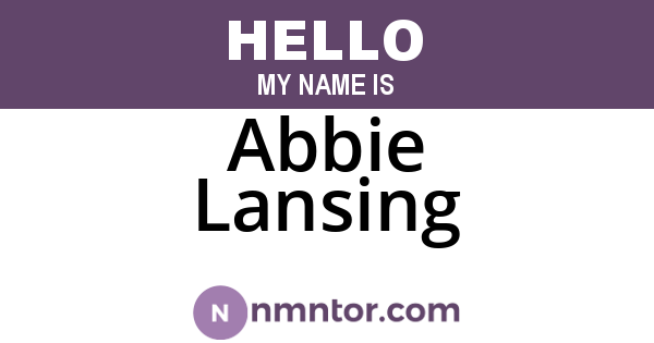 Abbie Lansing