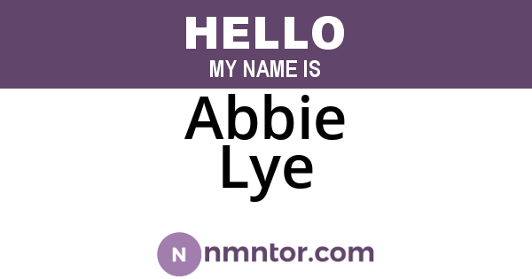 Abbie Lye