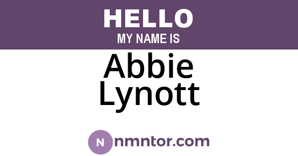 Abbie Lynott