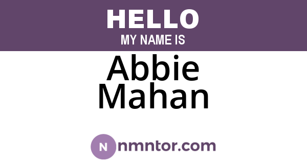 Abbie Mahan