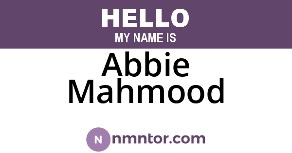 Abbie Mahmood