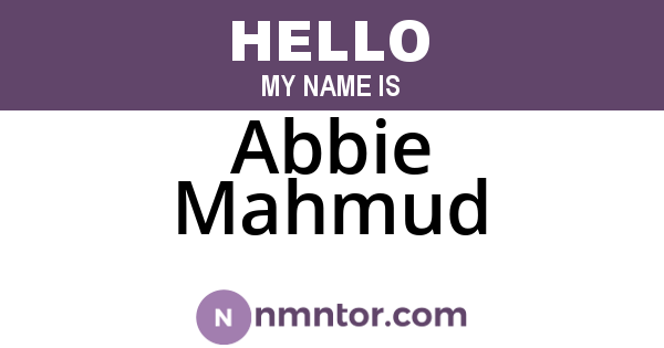 Abbie Mahmud