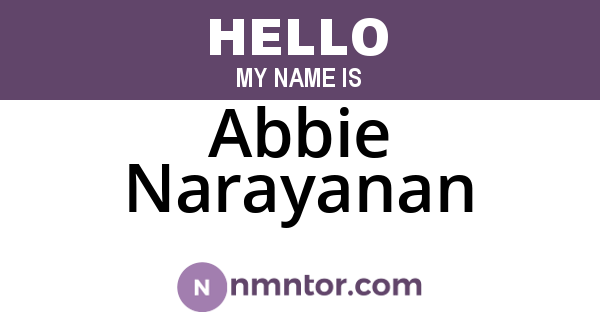 Abbie Narayanan