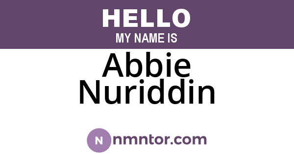Abbie Nuriddin
