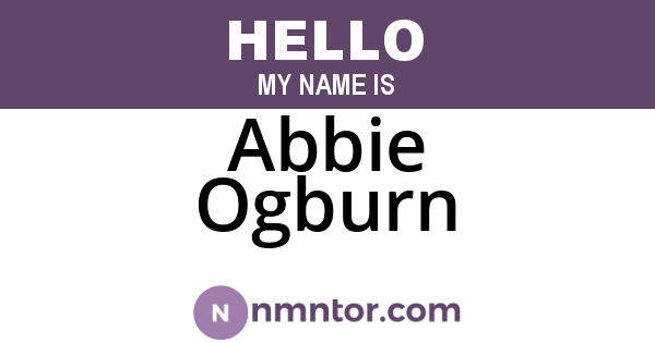 Abbie Ogburn