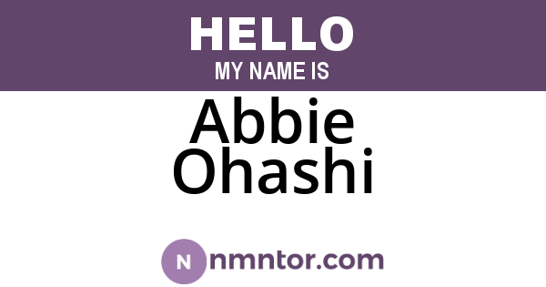 Abbie Ohashi