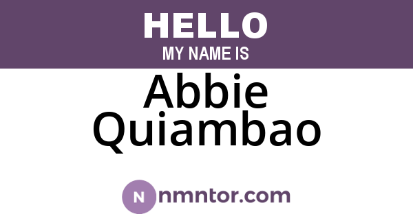 Abbie Quiambao