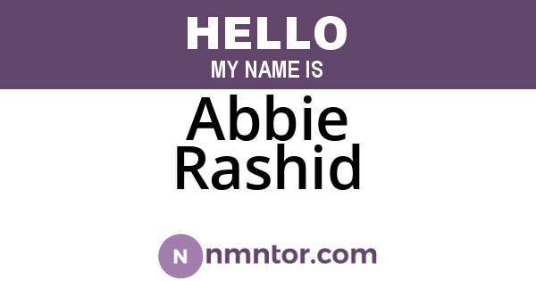 Abbie Rashid
