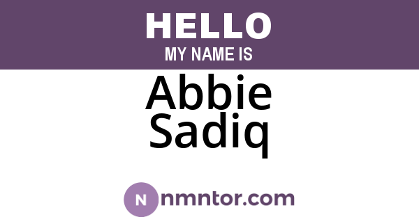 Abbie Sadiq