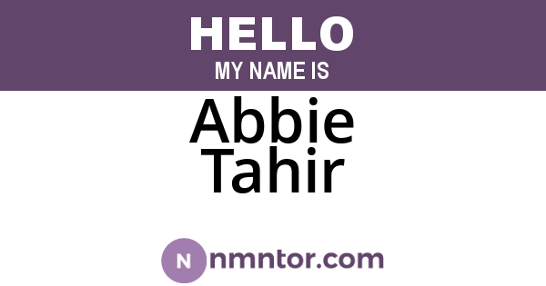 Abbie Tahir