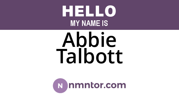 Abbie Talbott