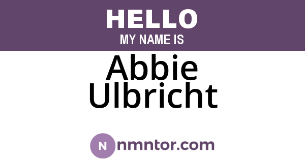Abbie Ulbricht