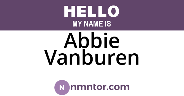 Abbie Vanburen