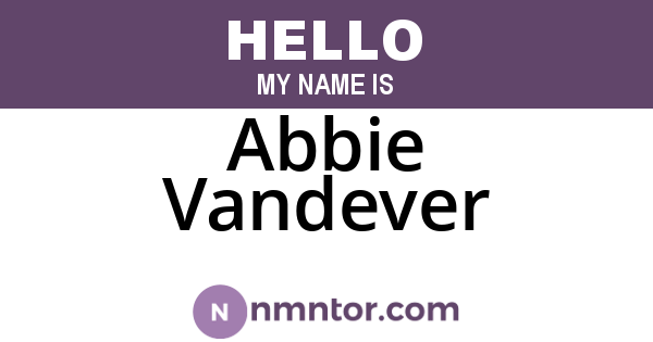 Abbie Vandever