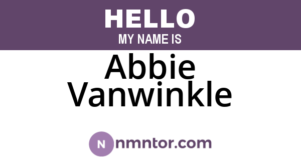 Abbie Vanwinkle
