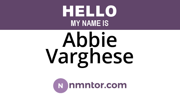 Abbie Varghese