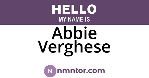 Abbie Verghese