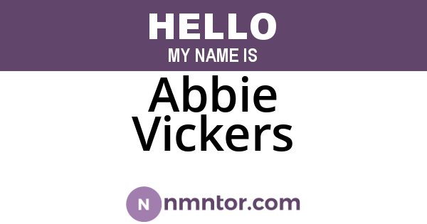 Abbie Vickers