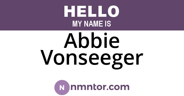 Abbie Vonseeger