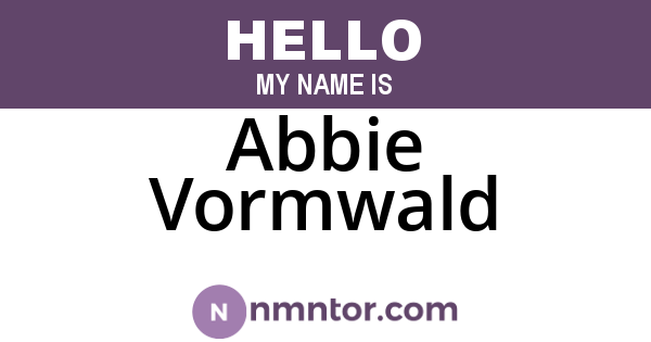 Abbie Vormwald