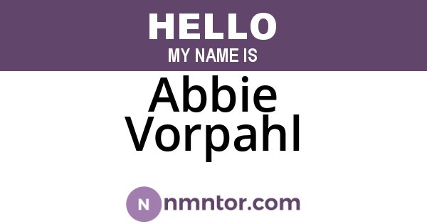 Abbie Vorpahl