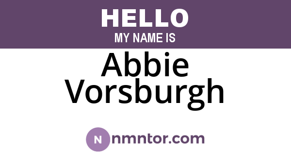 Abbie Vorsburgh