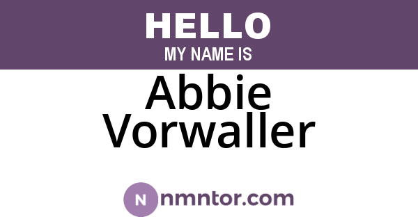 Abbie Vorwaller