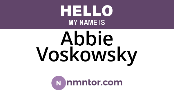 Abbie Voskowsky