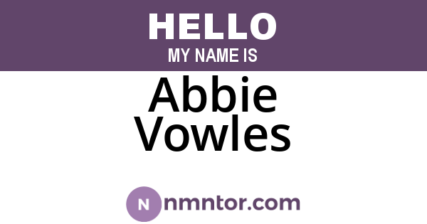 Abbie Vowles