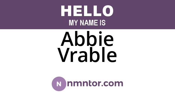 Abbie Vrable