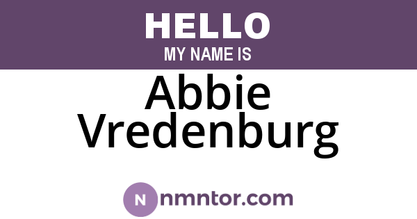 Abbie Vredenburg