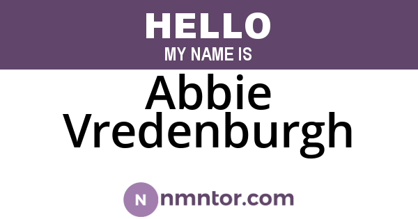 Abbie Vredenburgh