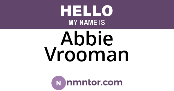 Abbie Vrooman