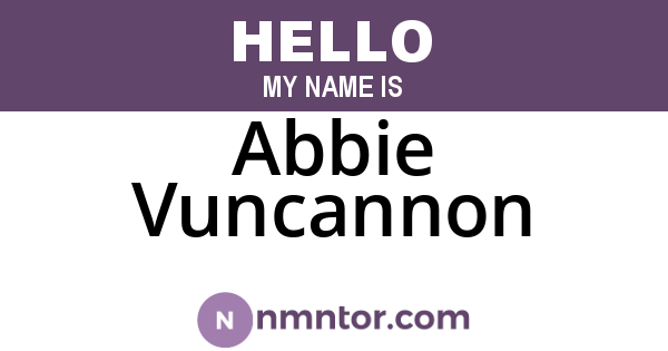 Abbie Vuncannon