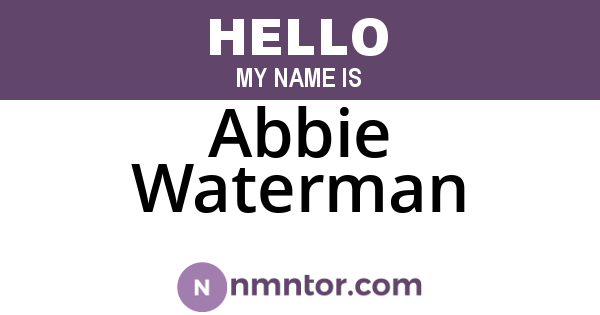 Abbie Waterman