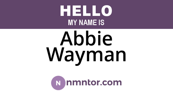 Abbie Wayman