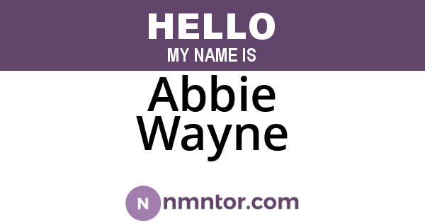 Abbie Wayne