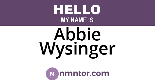 Abbie Wysinger