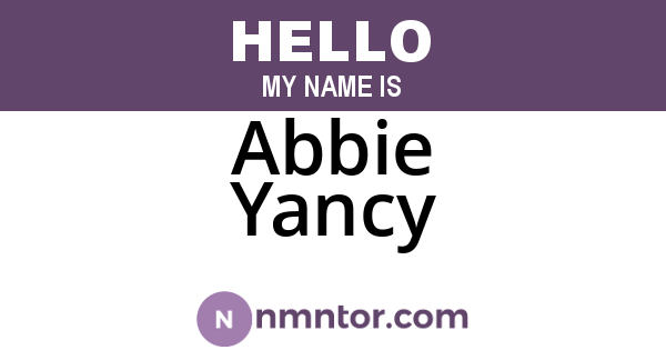 Abbie Yancy