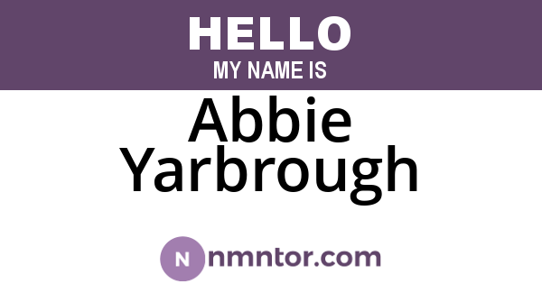 Abbie Yarbrough
