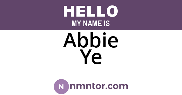Abbie Ye