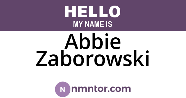 Abbie Zaborowski