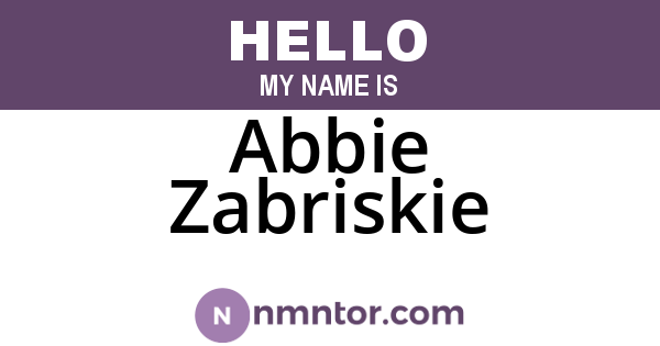 Abbie Zabriskie