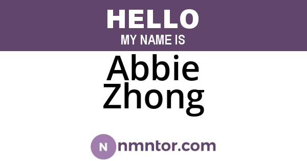Abbie Zhong
