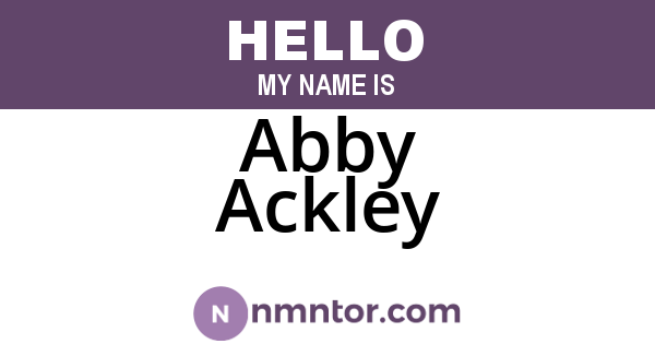 Abby Ackley