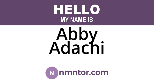 Abby Adachi