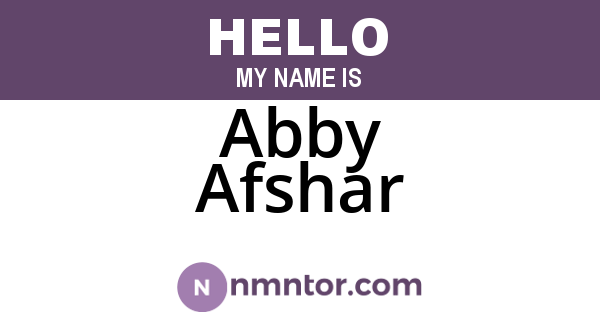 Abby Afshar