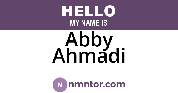 Abby Ahmadi