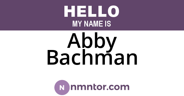 Abby Bachman