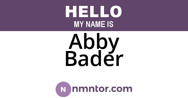 Abby Bader